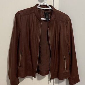 Elegant Brown faux-suede Jacket